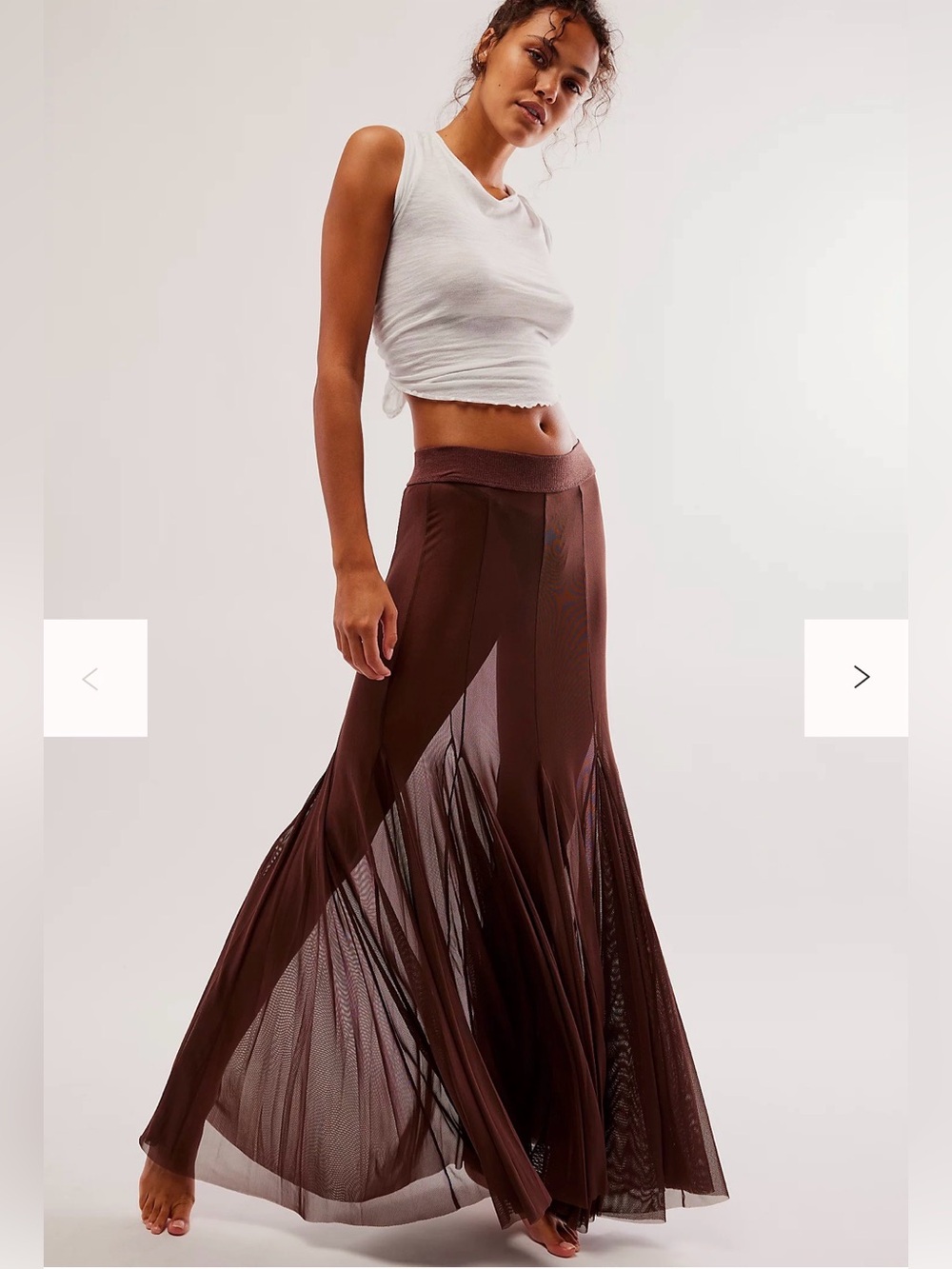 Free People Godet Girl Mesh 1/2 Slip xs
